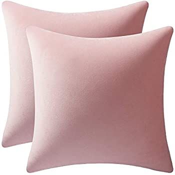 MIULEE Pack of 2, Velvet Soft Soild Decorative Square Throw Pillow Covers Set Cushion Case for So... | Amazon (US)
