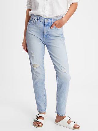 High Rise Distressed Cigarette Jeans With Washwell™ | Gap Factory