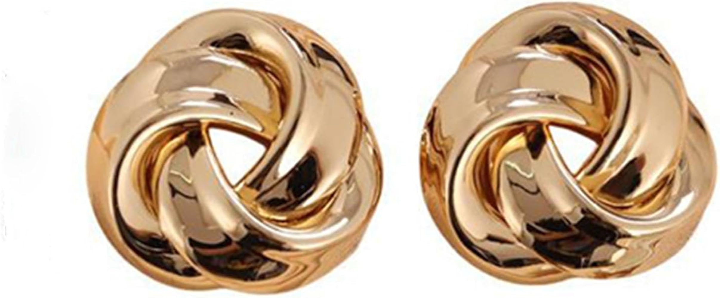 Gold Hollow Knot Earrings for Women Large Trendy Gold Earrings Metal Atmospheric Earring Rose Sha... | Amazon (US)