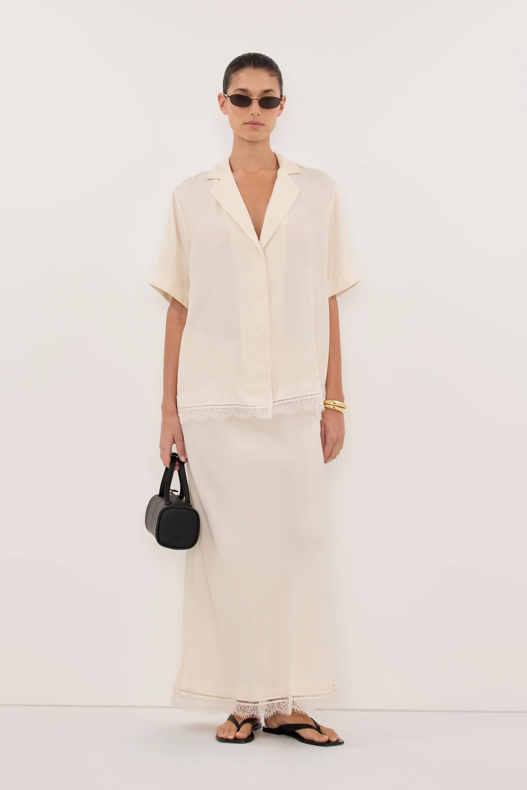 ANDREA SANDSTONE CUPRO LACE SHIRT | DISSH