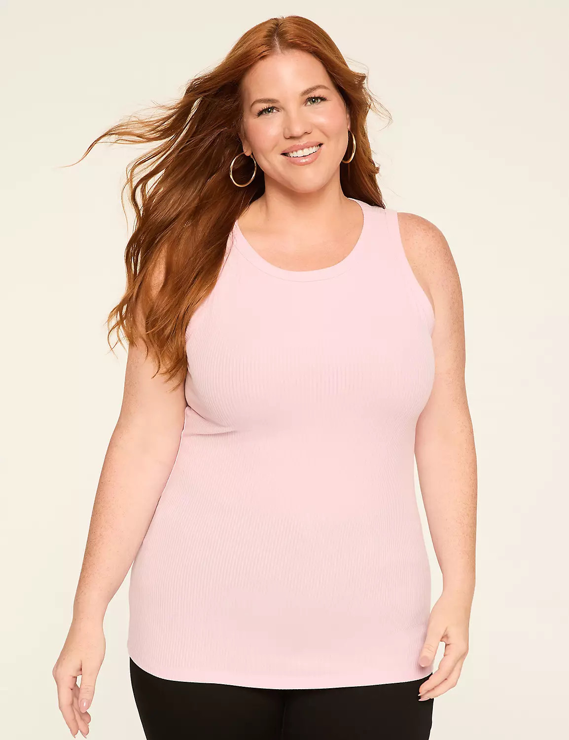 High-Neck Rib Tank | Lane Bryant (US)