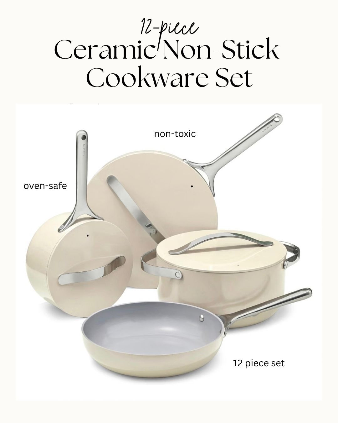 I get asked about my non-toxic cookware more than any other question! I love this Caraway non-stick ceramic set, it's not just functional, they're also so pretty in my kitchen. 

 #LTKfoodie #LTKHome #LTKSaleAlert