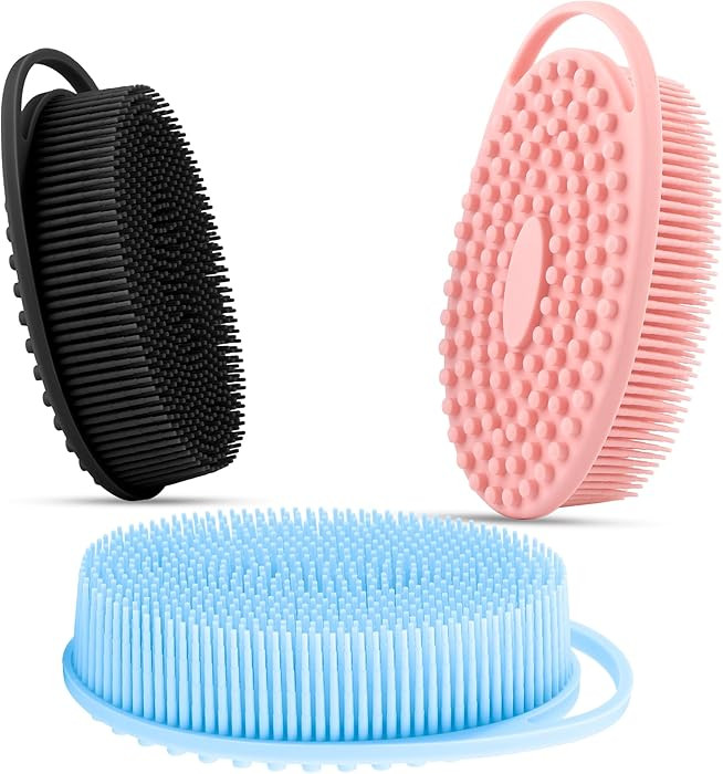 3 Pack Silicone Body Scrubber, Silicone Loofah Soft Exfoliating Body Scrubber, Silicones Body Bru... | Amazon (US)