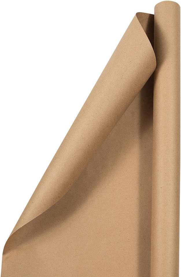 JAM Paper Gift Wrap - Kraft Wrapping Paper - 37.5 Sq Ft - Brown Kraft Paper - Roll Sold Individua... | Amazon (US)