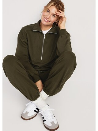 Oversized Half-Zip Pullover Tunic for Women | Old Navy (US)