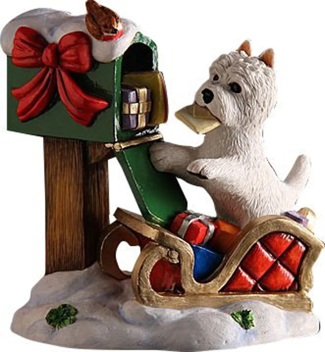 Christmas Westie Post Box Figurine by Peakdalesculptures - Etsy | Etsy (US)