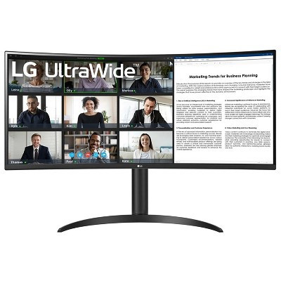 LG 34" Curved UltraWide WQHD HDR10 100Hz Monitor with USB-C Power Delivery, 34WR55QK-B | Target