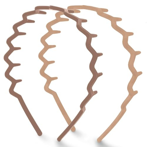 Kitsch Zig Zag Headbands for Women Non Slip – Fashion Accessories for Slicked Back Styles - Comfortable Comb Headband with Teeth | Ideal Gifts for Women - Neutral - 2 pcs | Amazon (US)