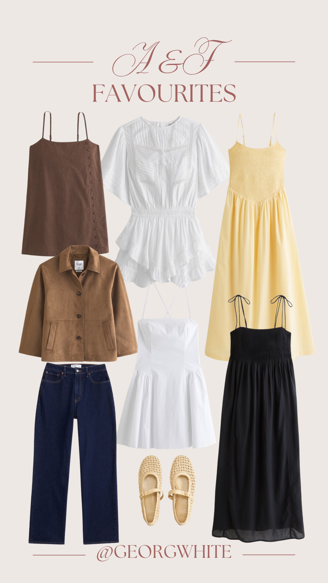 A&F, Abercrombie & Fitch, Yellow Dress, Black Dress, Midi Dress, Summer Dresses, Suede Jacket, Autumn, Raffia Ballet Flats, Mini Brown Dress, Ruffled Skort, Sale 

 #LTKuk #LTKsummer #LTKautumn