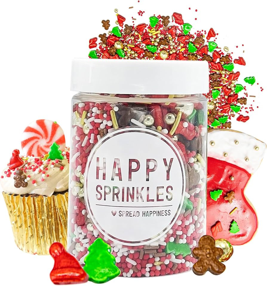 Happy Sprinkles Santas Favourite 90g - Streusel Mix mit Schokolade zum Dekorieren - Weihnachtlich... | Amazon (DE)