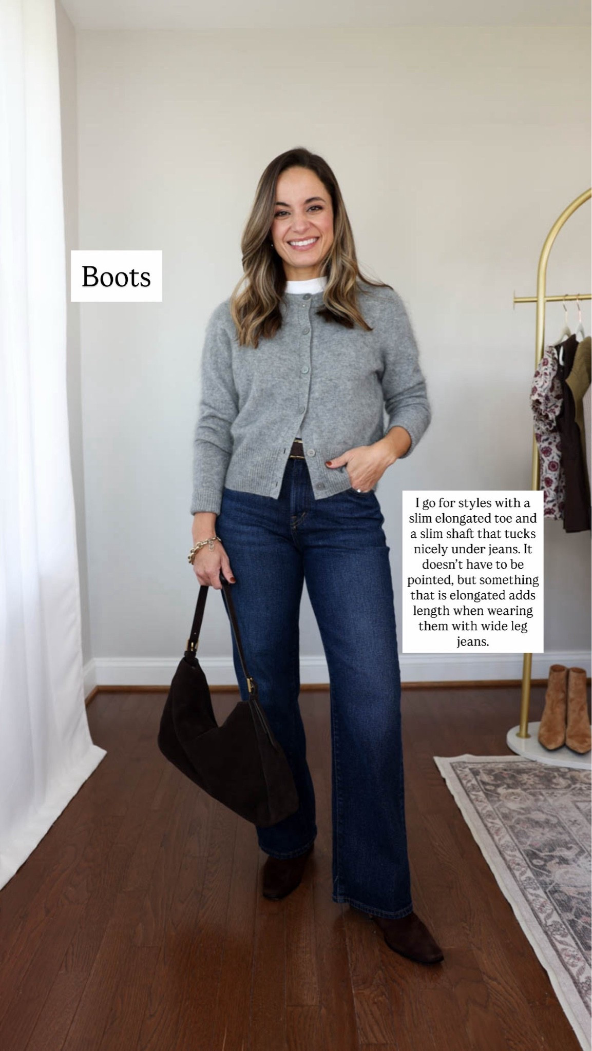 I shared my top five pairs of jeans, now here are the shoes I like to wear with them. 

Four styles of shoes I wear with wide leg and relaxed straight jeans in the fall and winter. 

Jeans (Quince Bella Relaxed Straight): 24 short in stormy blue / 10” rise (10.5” avg rise) / 28” inseam 
Sweater (Quince): xs 
Boots (Steve Madden): size up 1/2 for thick socks otherwise true to size 

Fall shoes, petite outfits,

#LTKPetite