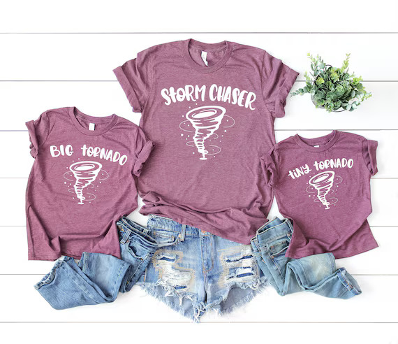 Matching Mama and Mini Family Shirts, Storm Chaser, Tiny Tornado, Mother Son Daughter Custom Tshi... | Etsy (US)