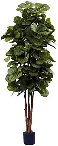 Nearly Natural 6ft Fiddle Leaf Fig Artificial Trees, 72in, Green | Amazon (US)