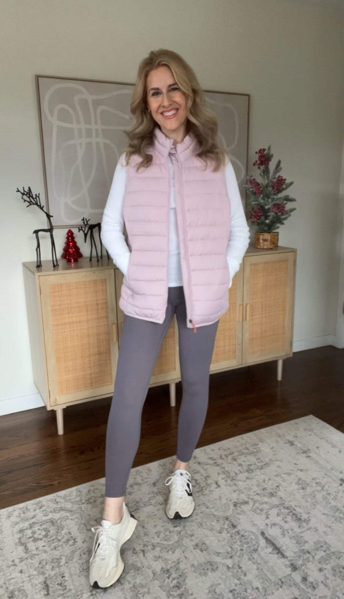 Walmart winter outfit idea! The colors in this vest and the leggings give it some interest. I’m a medium in the vest (small would work too) and medium in the leggings and the tee. #walmartfashion #walmartfinds 

#LTKFindsUnder50 #LTKOver40 #LTKFindsUnder100