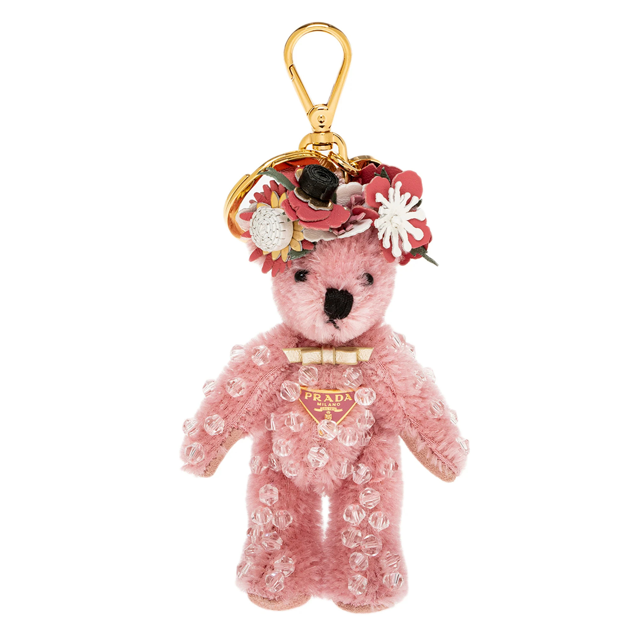 Prada Teddy Keychain Bag Charm - Multicolor | Overstock