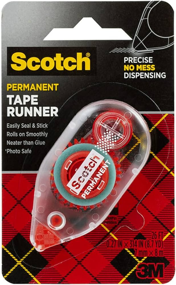 Scotch Double Sided Tape Runner, 1-Pack, 0.27 in x 26 ft., Perfect for Holiday Crafts, Gifts, and... | Amazon (US)