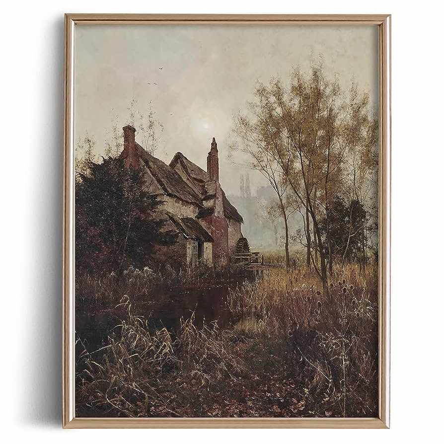 Rustic Farmhouse Wall Art Decor - 11x14" - Boho Art Deco Landscape Picture for Bathroom - Autumn ... | Amazon (US)