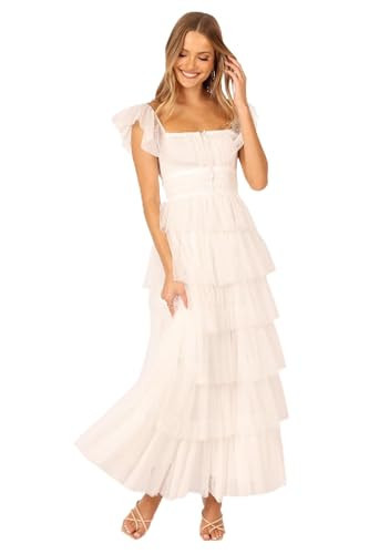 Petal & Pup Belle Maxi Dress - Off White S | Amazon (US)