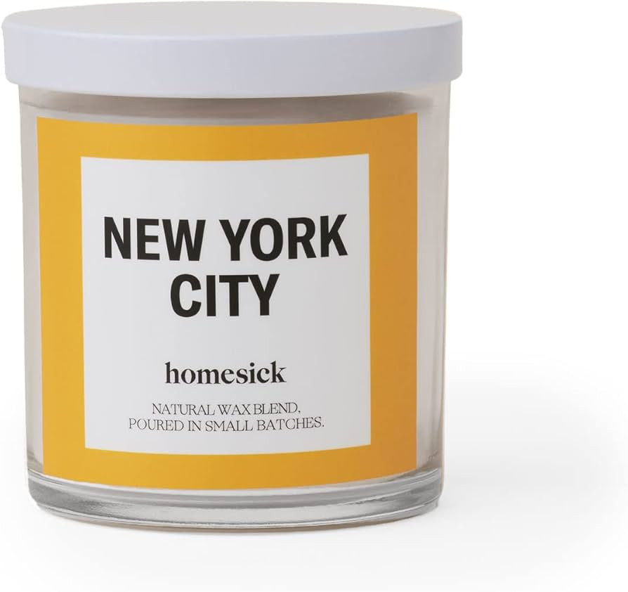 Homesick Premium Scented Candle, New York City - Scents of Lemon, Grapefruit, Jasmine, 7.5 oz, 30... | Amazon (US)