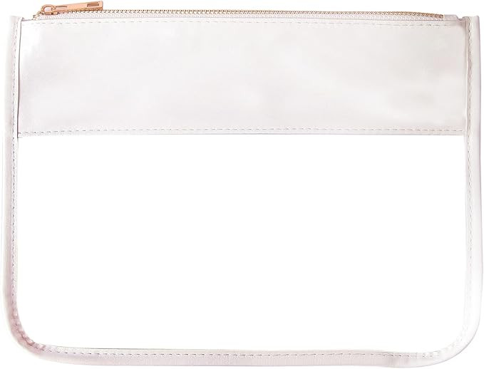 Makeup Bag Waterproof Leather Cosmetic Bag Toiletry Bag,DIY Chenille Letter Bag Nvlon Clear Trave... | Amazon (US)