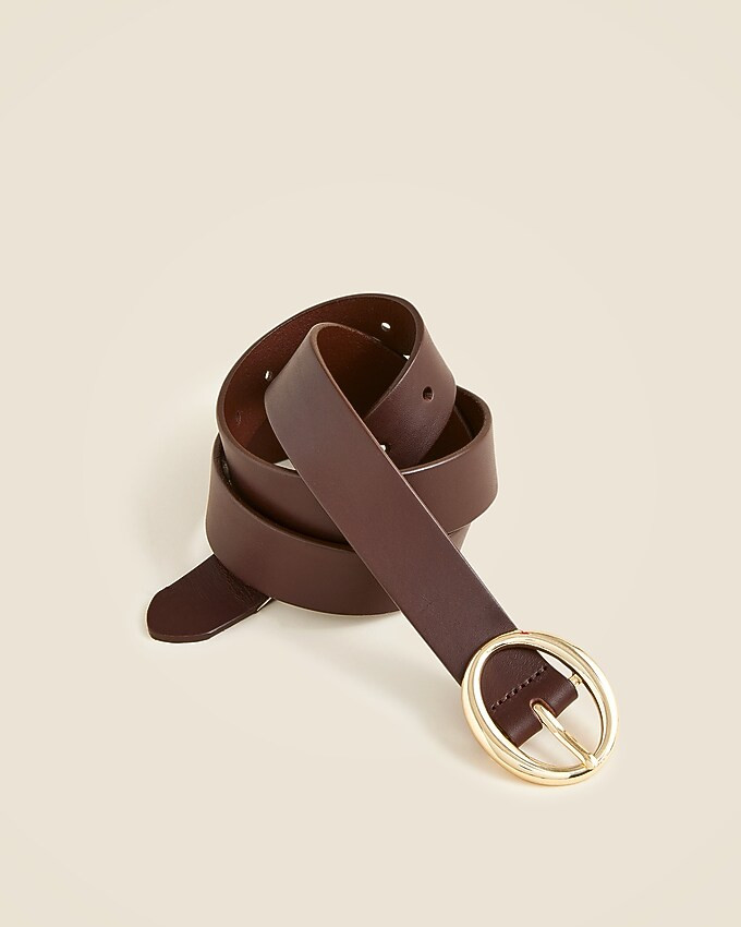 Round buckle belt in Italian leather | J. Crew US