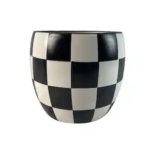 5.75" Black & White Check Ceramic Pot by Ashland® | Michaels Stores
