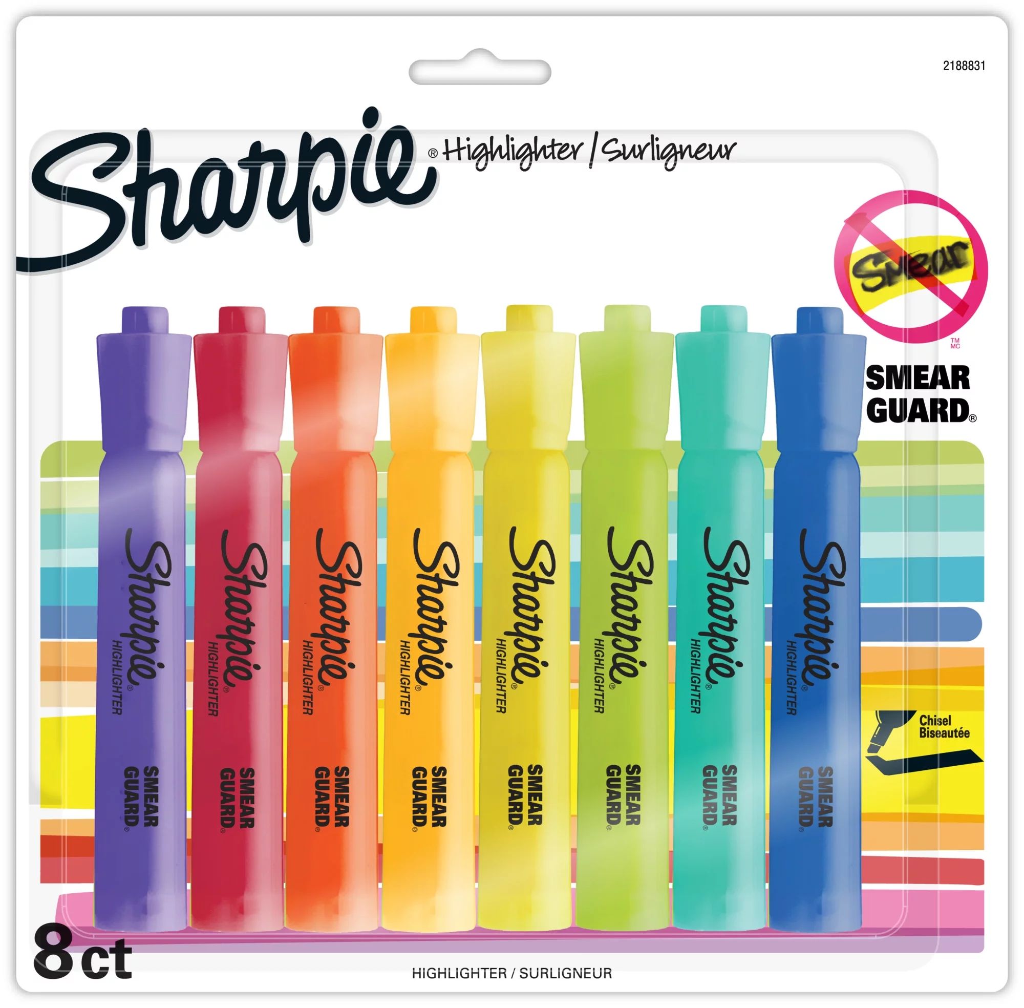 Sharpie Tank Style Highlighters, Chisel Tip, Assorted Fluorescent Colors, 8 Count | Walmart (US)