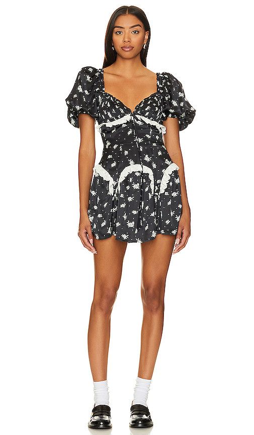 Damaris Mini Dress in Black Floral Dress | Black Shirt Dress | Shirtdress | Fall Outfits 2023 | Revolve Clothing (Global)