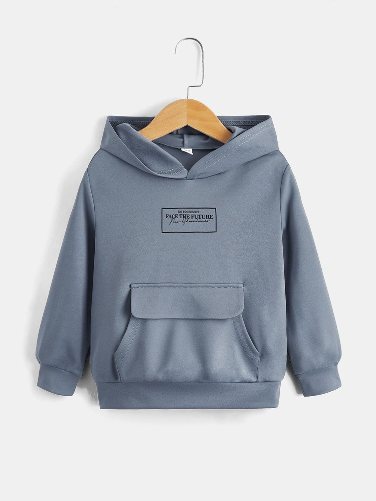 New
     
      SHEIN Toddler Boys Slogan Graphic Flap Pocket Hoodie | SHEIN