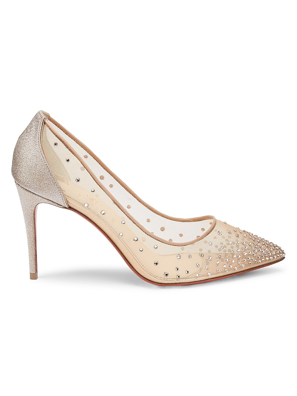 Christian Louboutin Women's Follies Strass Crystal Mesh Pumps - Cortis - Size 7.5 | Saks Fifth Avenue