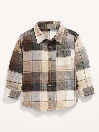 Cozy Long-Sleeve Plaid Pocket Shirt for Toddler Boys | Old Navy (CA)