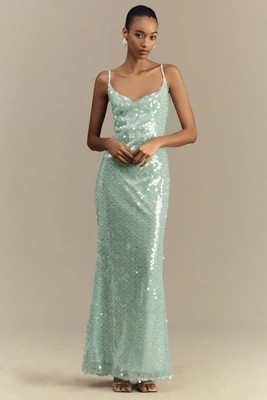 Mare Mare Kassidy Cowl-Neck Sequin Maxi Dress | Anthropologie (US)