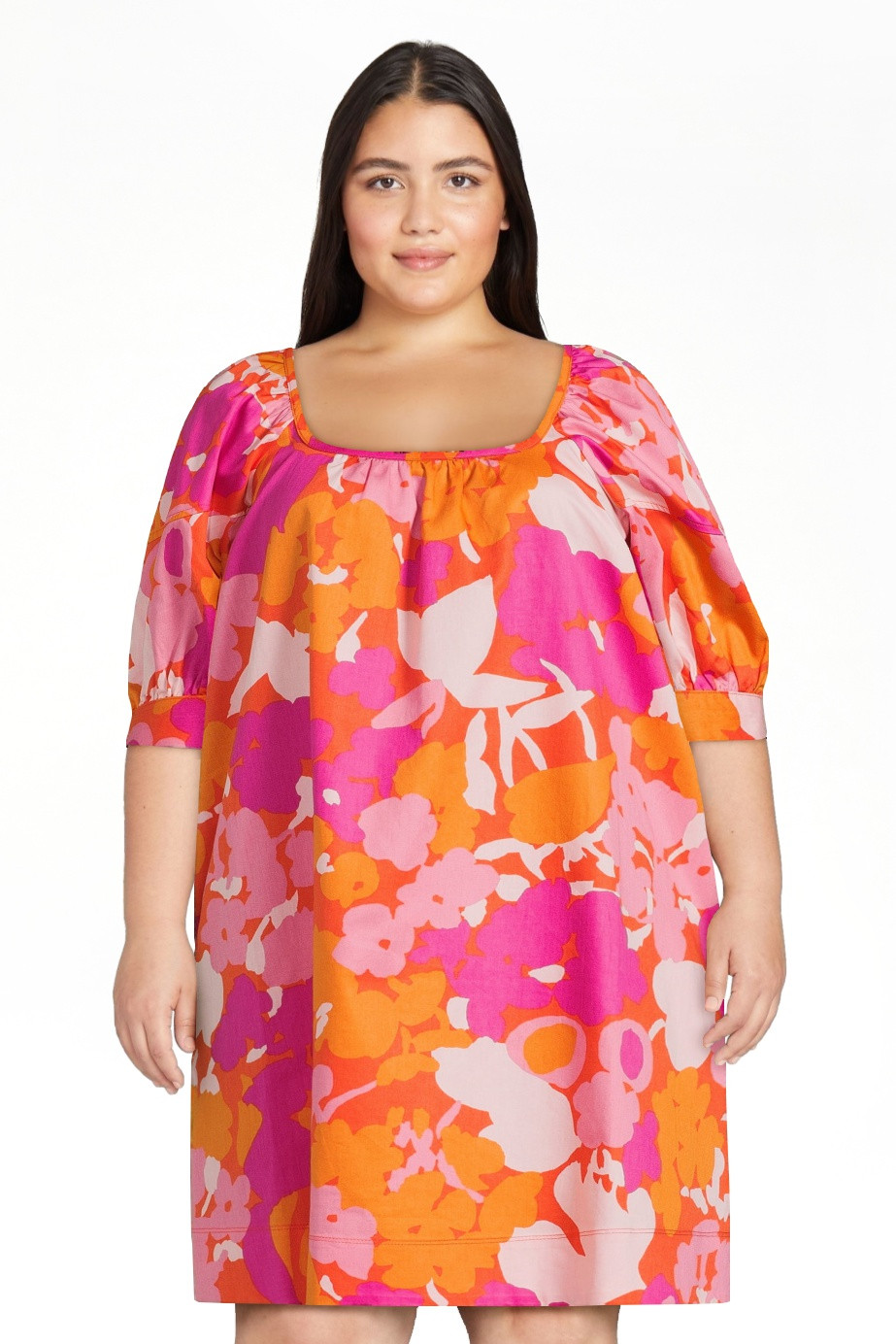 Free Assembly Women’s Square Neck Mini Dress with Puff Sleeves, Sizes XS-XXXL | Walmart (US)