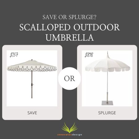 Would you Save or Splurge on a scalloped outdoor umbrella?! We love the contrast trim on the budget friendly option!

#LTKhome #LTKSeasonal #LTKfamily