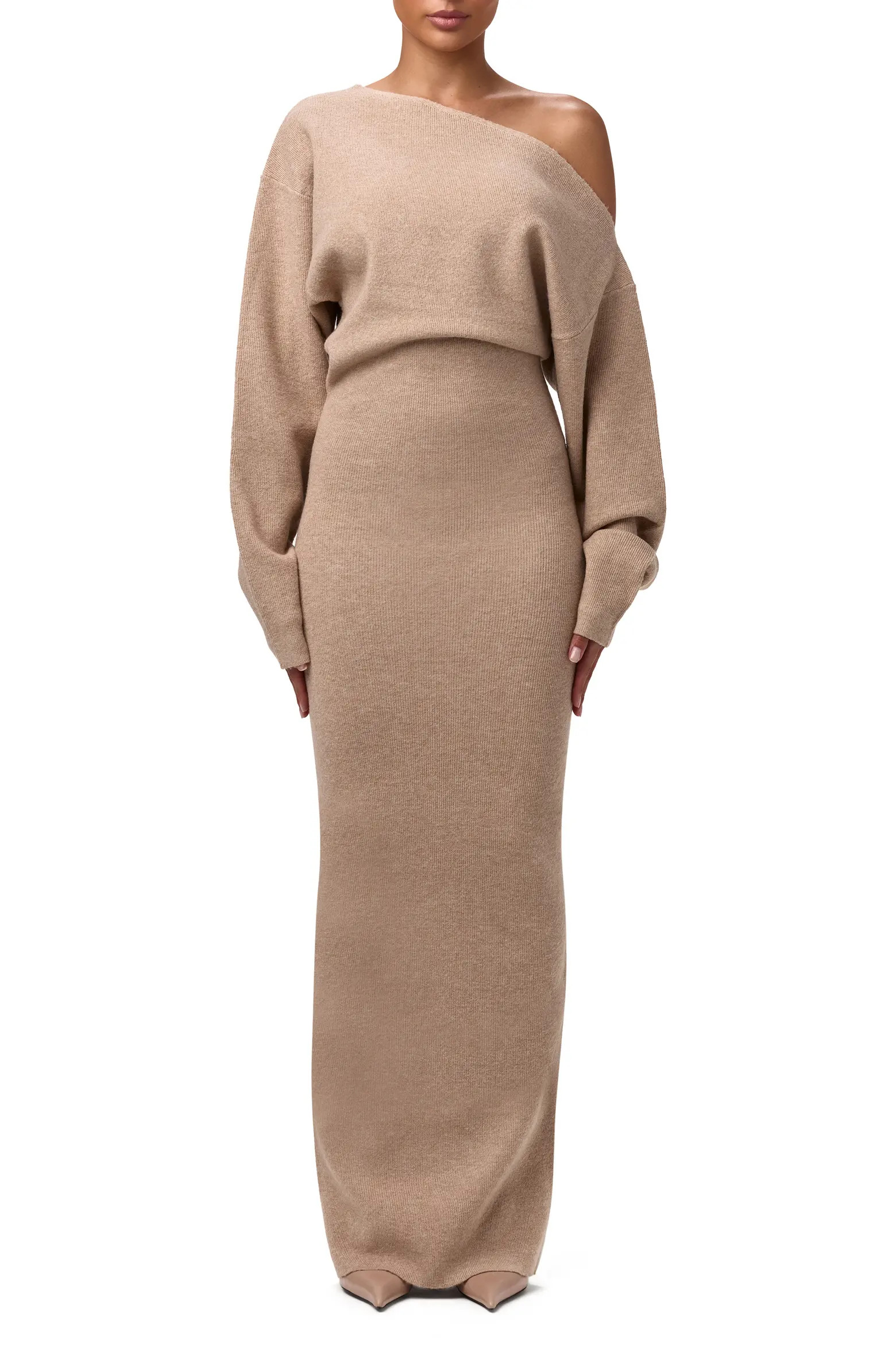 Naked Wardrobe One-Shoulder Long Sleeve Maxi Sweater Dress (Women) | Nordstrom | Nordstrom