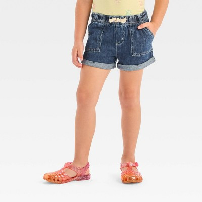 Toddler Girls' Denim Pull-On Shorts - Cat & Jack™ Dark Wash 3T | Target
