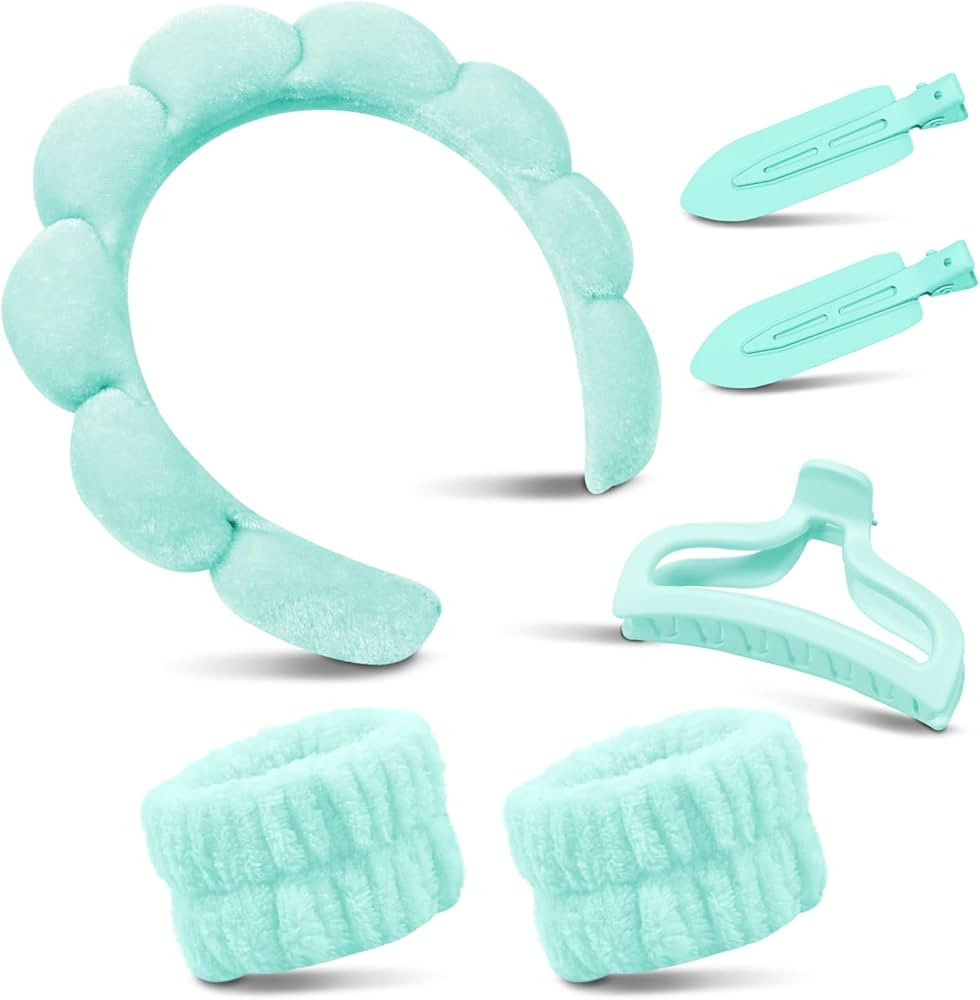 my novel things Spa Headband For Washing Face with Hair Clips Wristbands 6PK for Women Girls Gift... | Amazon (US)