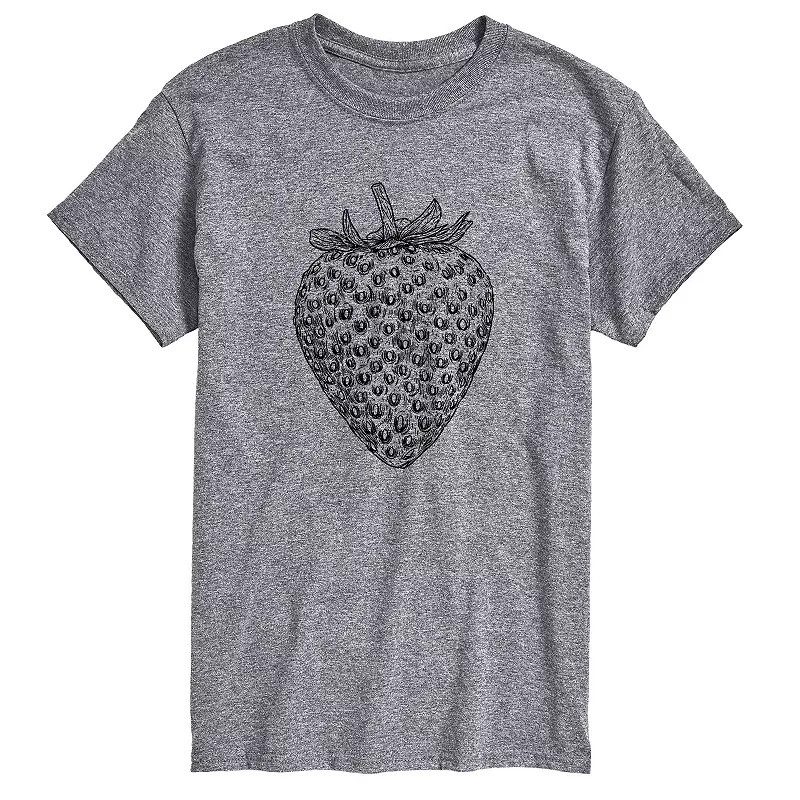 Men's Strawberry Sketch Graphic Tee, Size: XXL, Gray | Kohl's