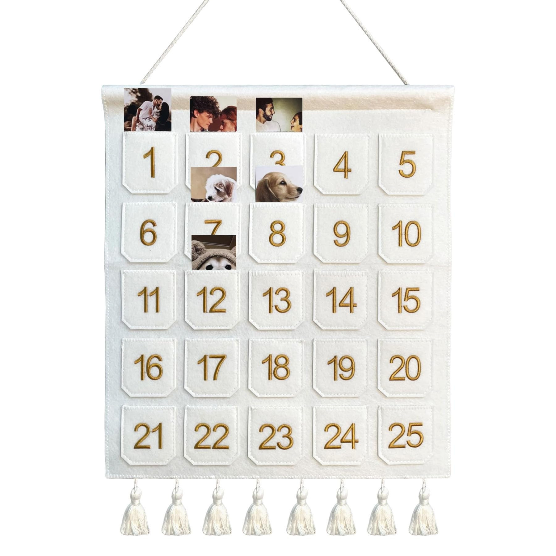 Christmas Countdown Advent Calendar with Pockets,Christmas Picture Countdown Board,Photo Advent C... | Amazon (US)