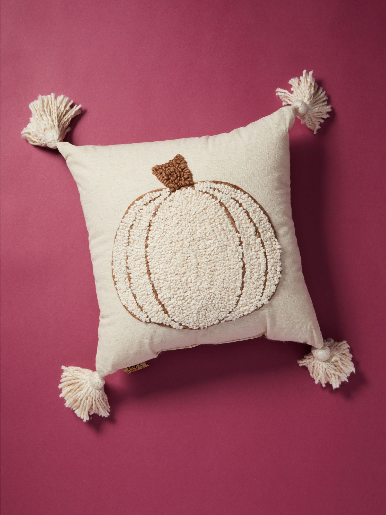 16x16 Chenille Pumpkin Pillow With Corner Tassels | Fall Decor | HomeGoods | HomeGoods