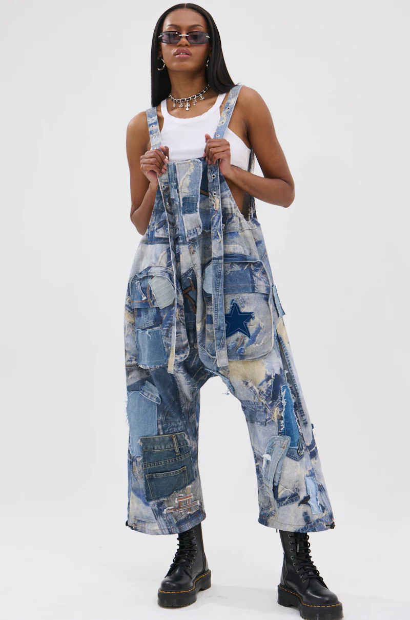 FOR THE GRAM PATCHWORK OVERALLS | AKIRA
