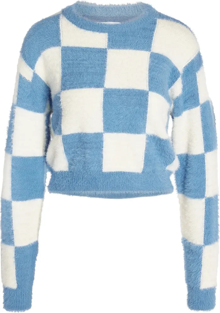 Blaire Fuzzy Checkerboard Sweater | Nordstrom