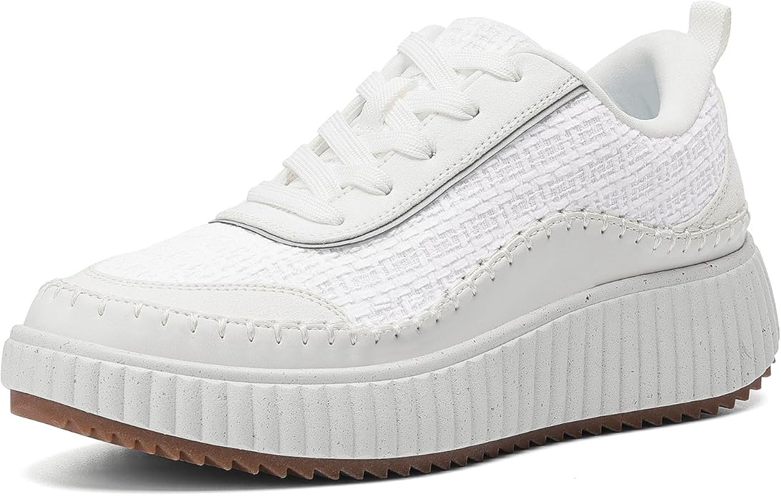DREAM PAIRS Women Chunky City Tweed Comfortable Casual Platform Fashion Sneaker | Amazon (US)