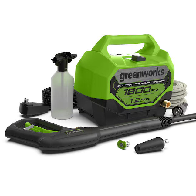 Greenworks 1800-PSI 1.2-GPM Cold Water Electric Pressure washer with 2 Spray Tips | Lowe's