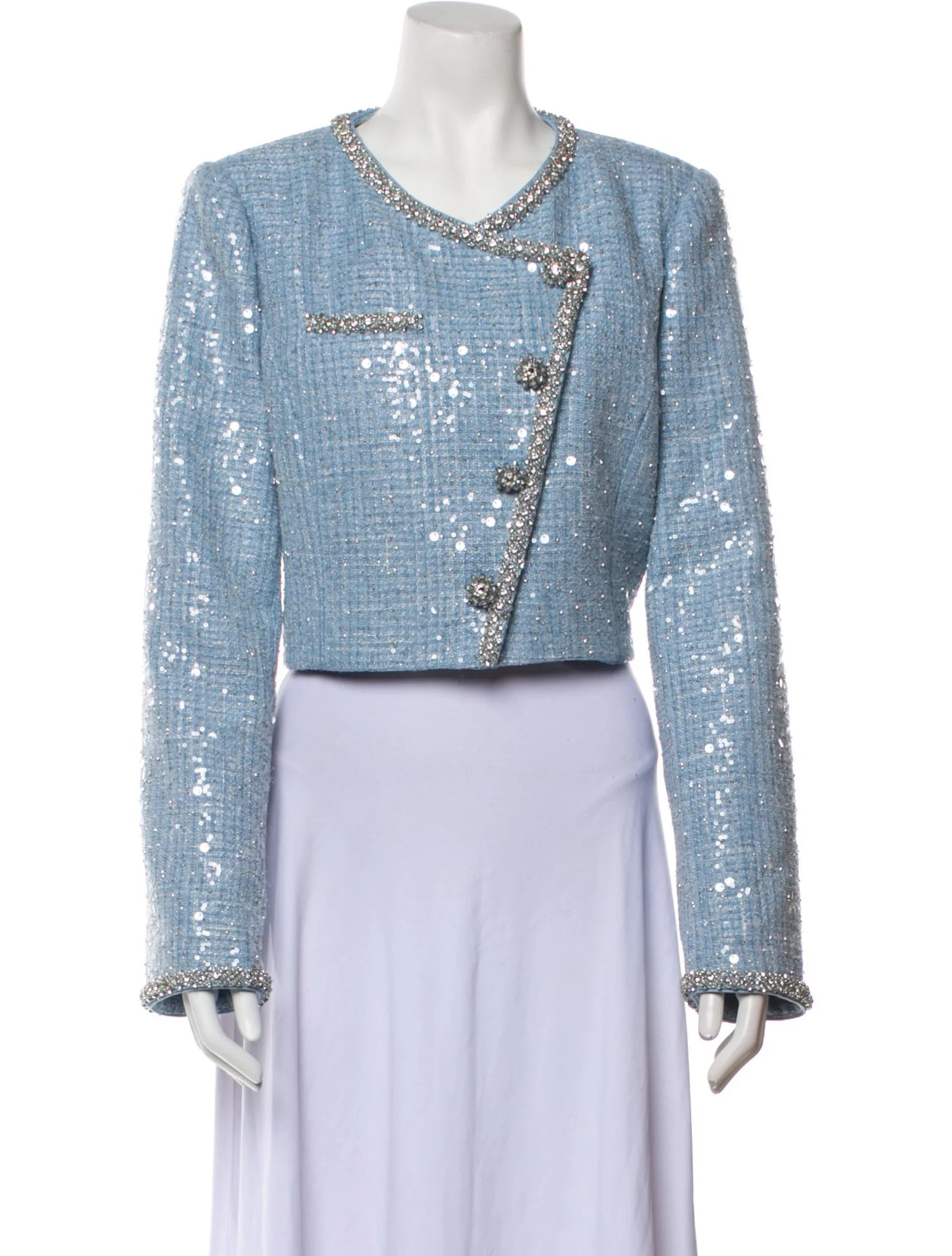 Self-Portrait Denim Jacket - Blue Jackets, Clothing - WSELF89003 | The RealReal | The RealReal