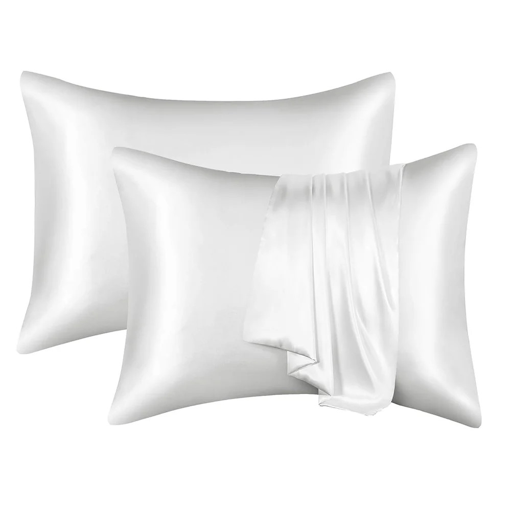 Debonair Satin Pillow Case, 2 Pack Satin Queen Silk Pillowcase for Hair and Skin, 20x30, White | Walmart (US)