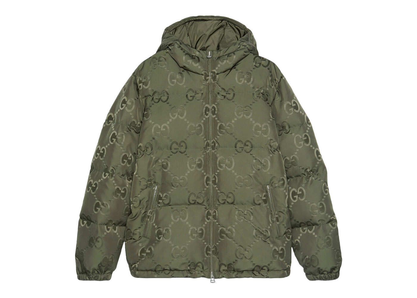 Men's Gucci Jumbo GG Nylon Canvas GooseDown Jacket in Green | StockX