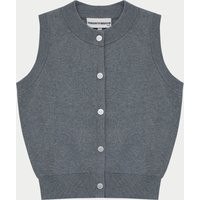 Knit Button Through Top - Grey Marl | The Couture Club
