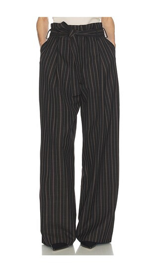 Helsa Stripe Twill Super Baggy Pants in Charcoal. - size XXS | Revolve Clothing (Global)
