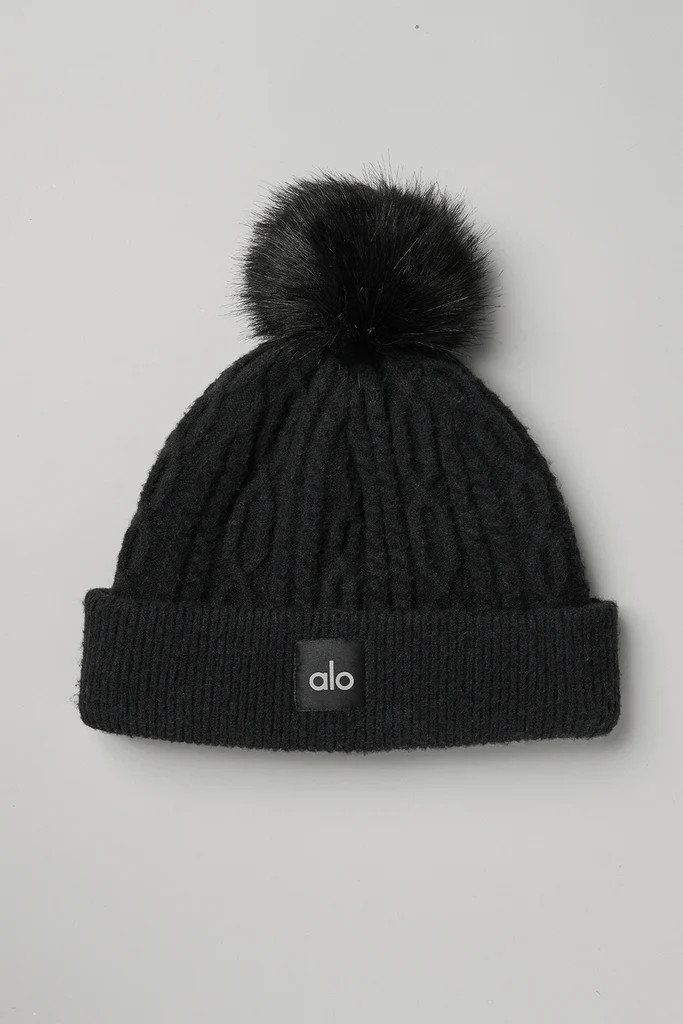 Cable Knit Beanie - Black | Alo Yoga (US)